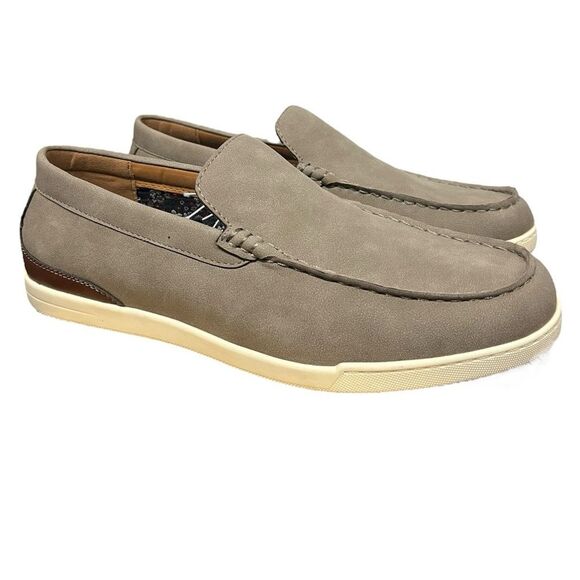 NWOB Steve Madden men’s dress shoes Slip ons with ortholite Gray Tan 9 - Picture 2 of 9